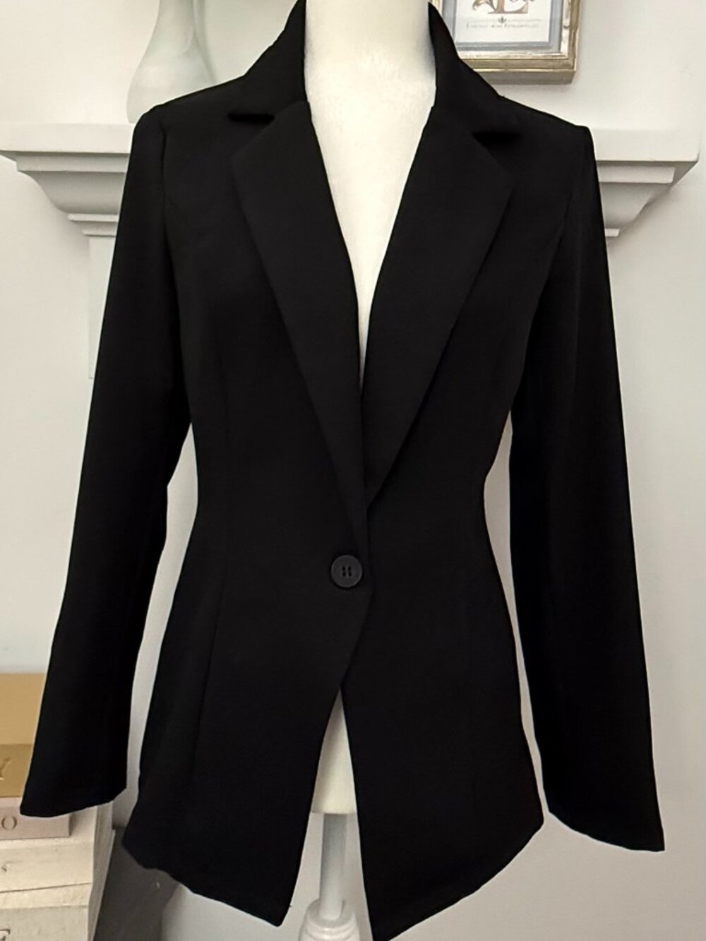 NEW Black Tailored Fitted Single Button Blazer Small